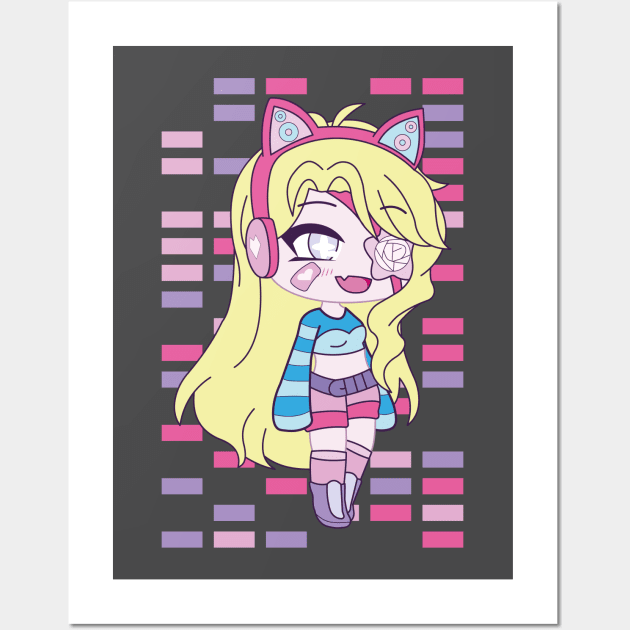 Gacha Life Series - NightCore Girl Wall Art by UwU Kitty